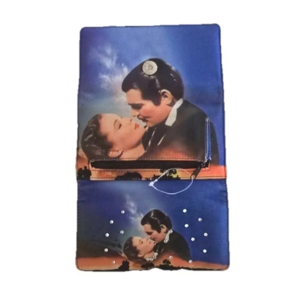 Gone With the Wind Wallet Blue Rhinestones Scarlett Rhett 7x4